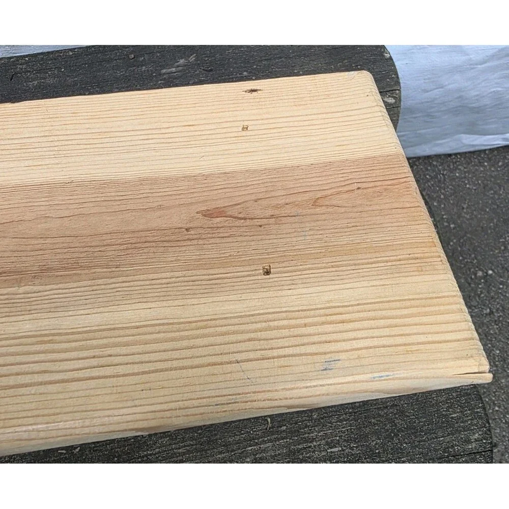 Vtg Unfinished Pine Wall Shelf Cutout Hearts Shaker Peg Rack Country 22